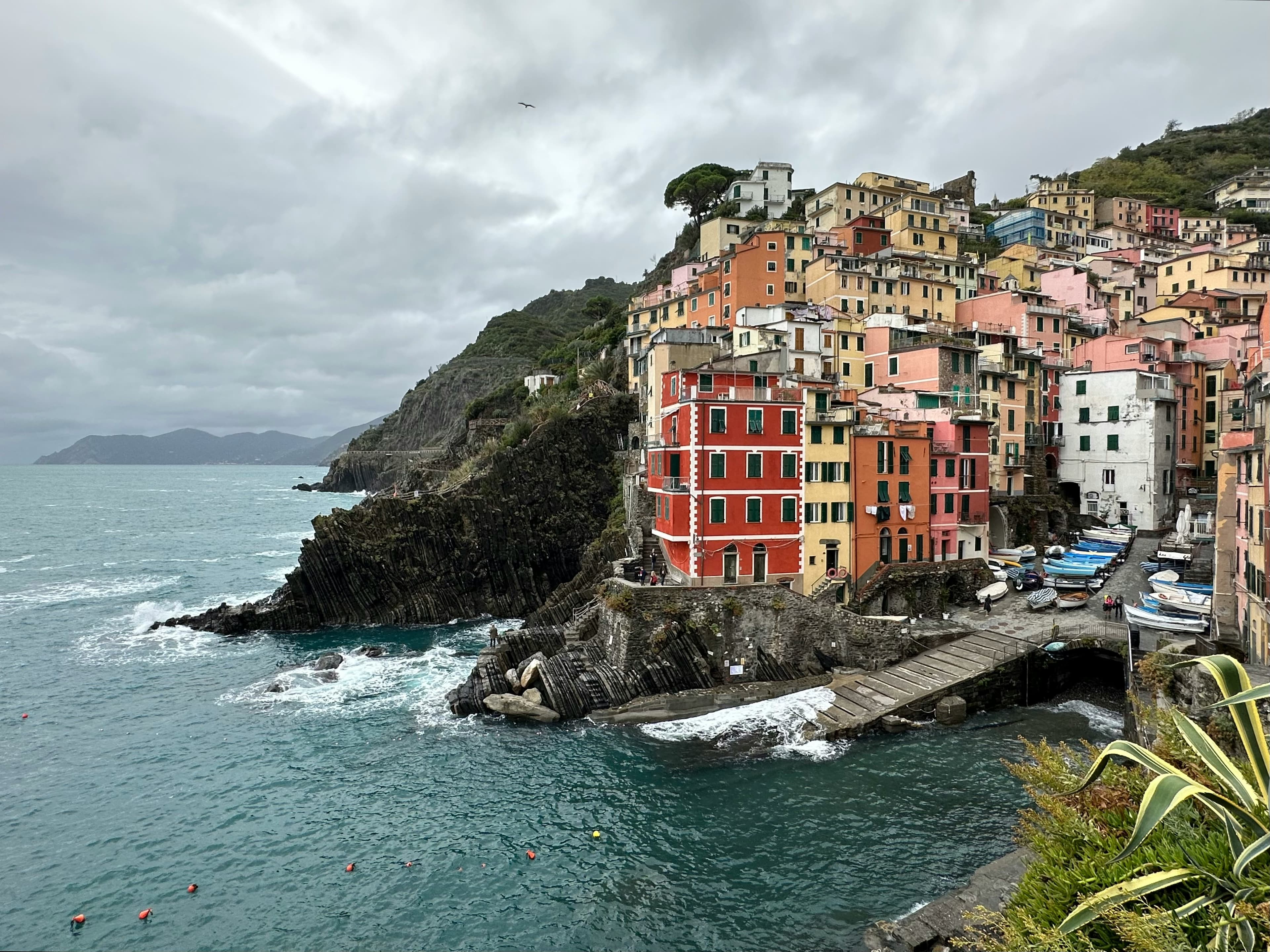 Italian coastline village at sunset